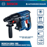 Bosch GBH 180 Cordless Rotary Hammer (Bare Tool)